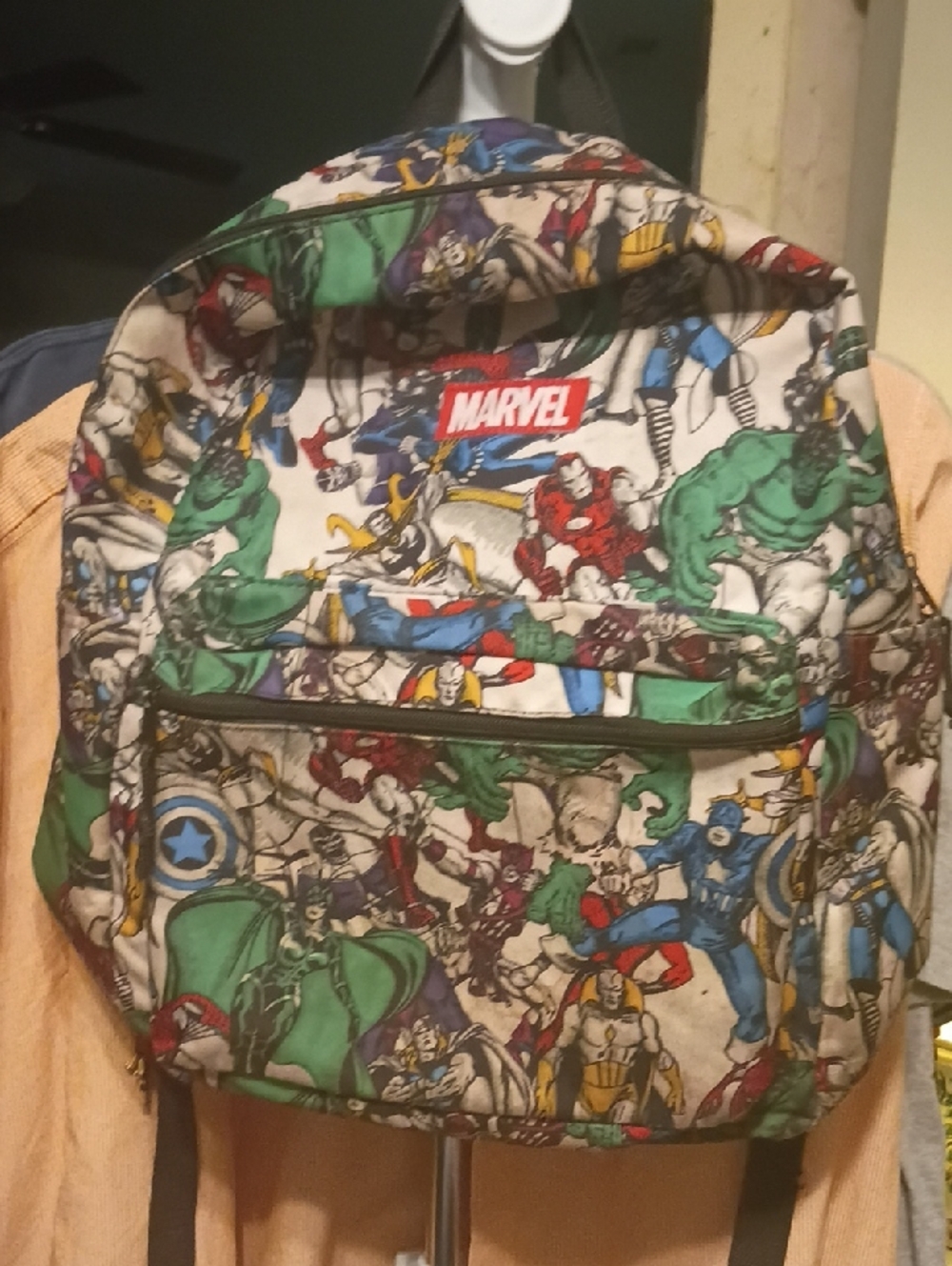 Marvel Multicolor Comic Heroes Backpack in White, Green, Blue, Red